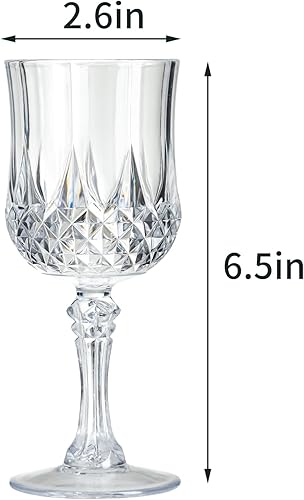 Miniatura 3 de Copas de vino de plástico de 7 onzas, 24 vasos transparentes reutilizables para beber copas de champán vintage, copas de agua de cristal de plástico