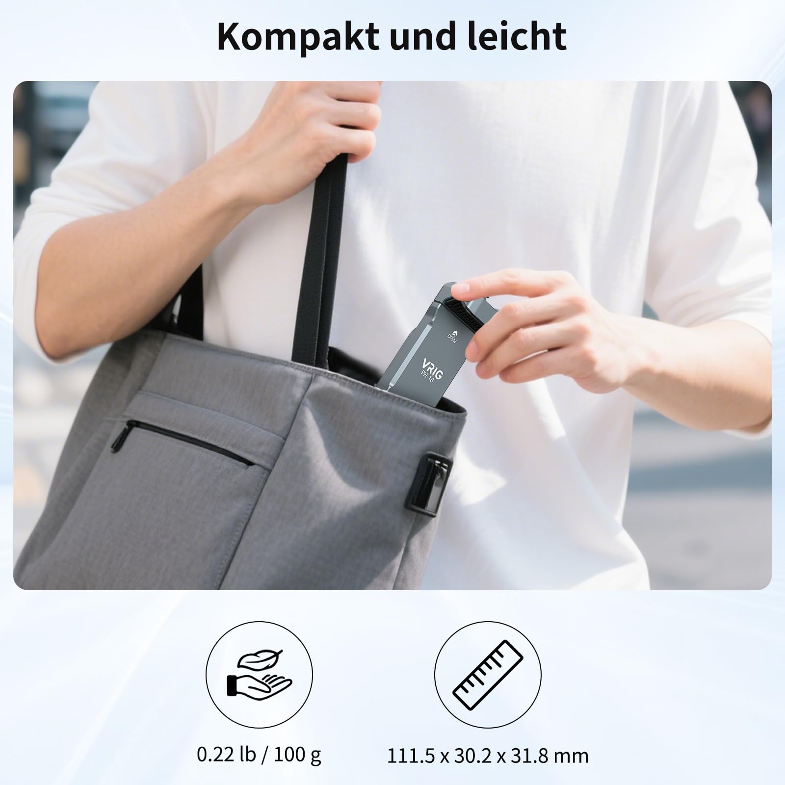 VRIG PH-18 Handyhalterung für Stativ Metall, Auch kompatibel mit Blitzschuh | 360° Drehbarer Handyhalter, 2 Cold Shoe Mount, Kamera Halter für iPhone und Samsung (Blitzschuhadapter & 1/4"-Stativgewinde)