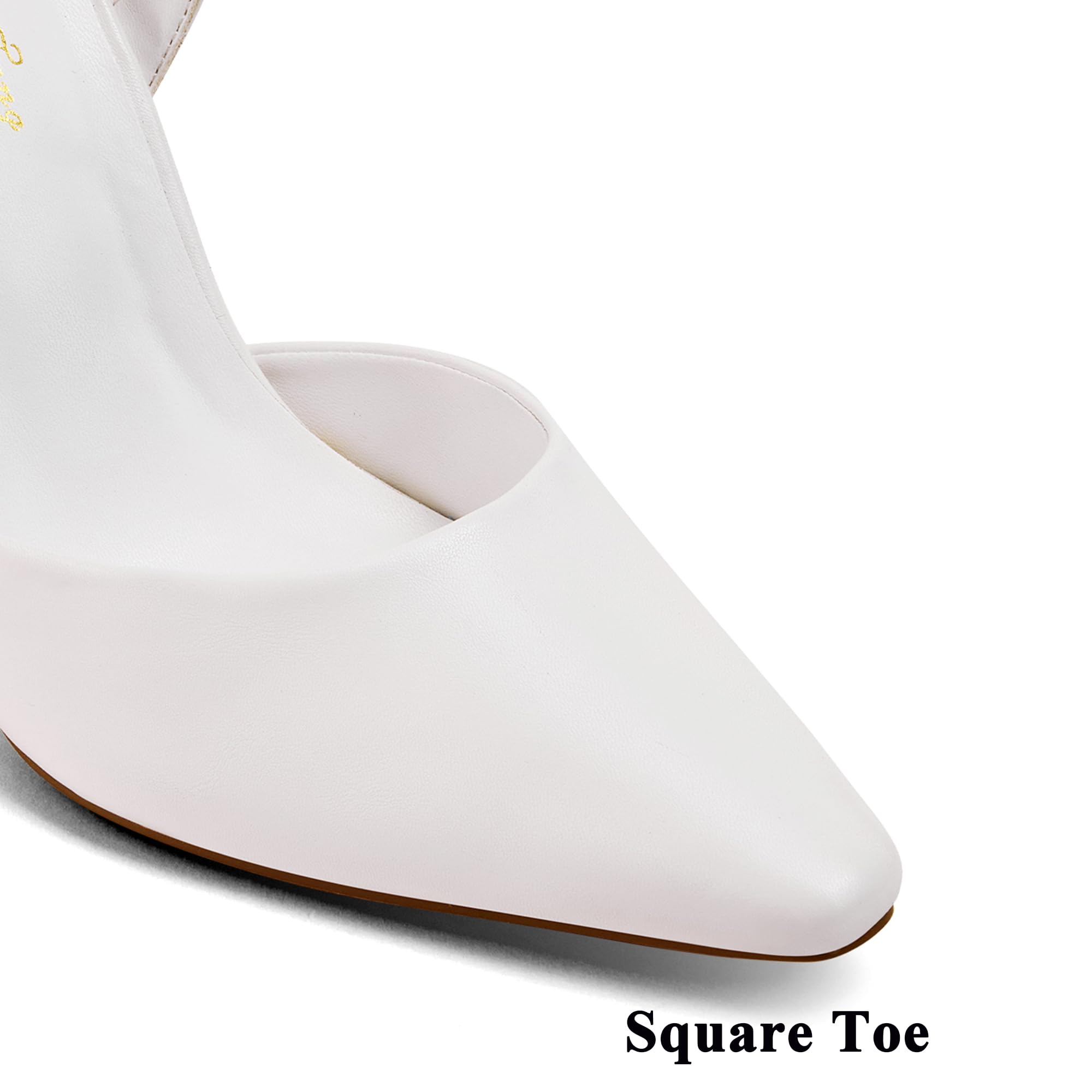 Zhabtuc Zapatos de Salón Mujer Sexy Stiletto Tacón 10 cm Punta Cuadrada Puntiaguda Correas Correa de Tobillo Ajustable Cómodos