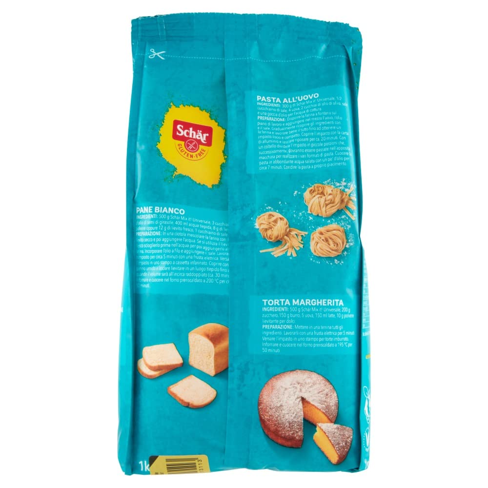 Lot de 6 mélanges universels de farine pour les personnes qui ne tolèrent pas le gluten, sans gluten, 1 kg