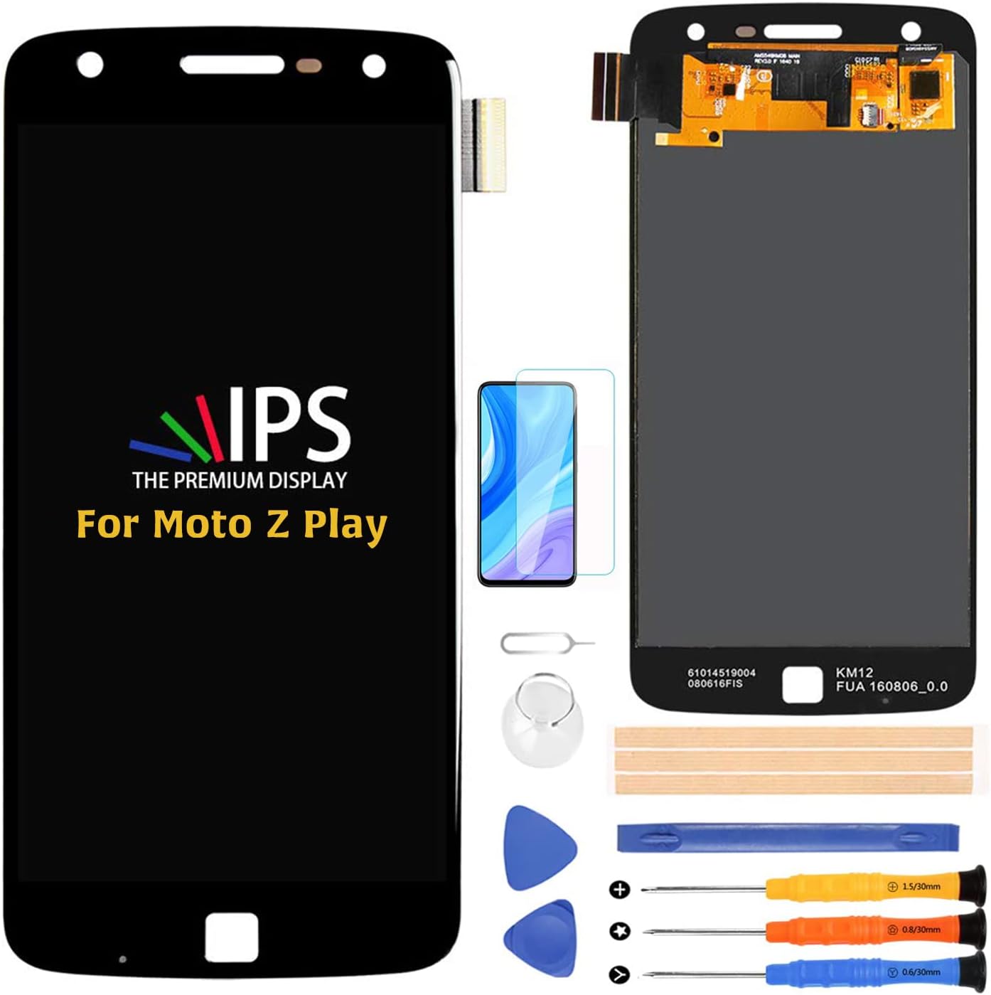 Compatible with Moto Z Play Screen Replacement, for Motorola Moto Z Play 2016 Droid XT1635-1 XT1635-2 XT1635-3 LCD Display Touch Screen Digitizer Assembly Parts,with Screen Protector+Tools(Black)