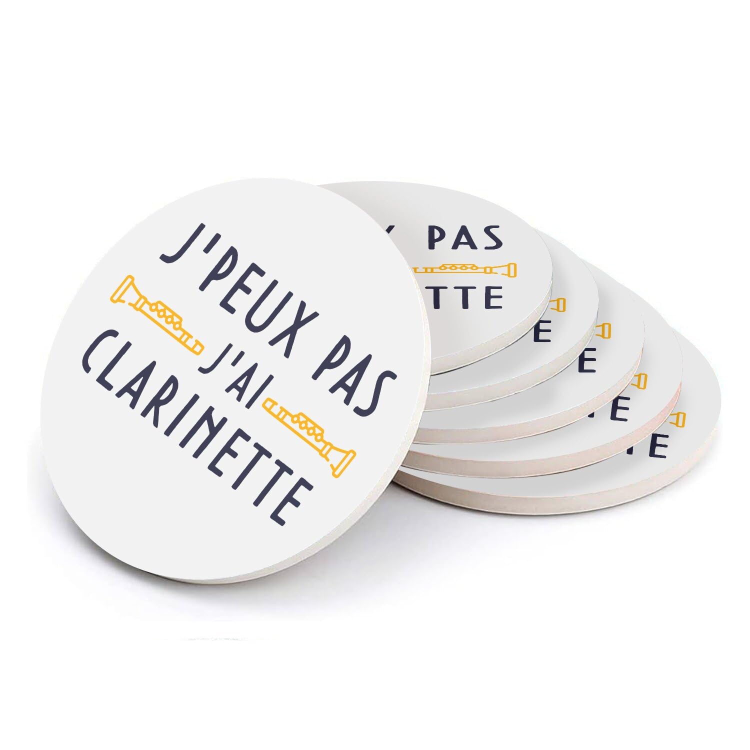 Sous-verre céramique clarinette dessous de verre instrument vent musique