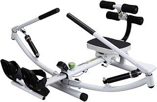 Rowing Machine Dual Hydraulic Sculling Rowing Machine with 12 Resistance Levels 3 Grades Slope for Home Cardio Workout(Exercise Fitness)