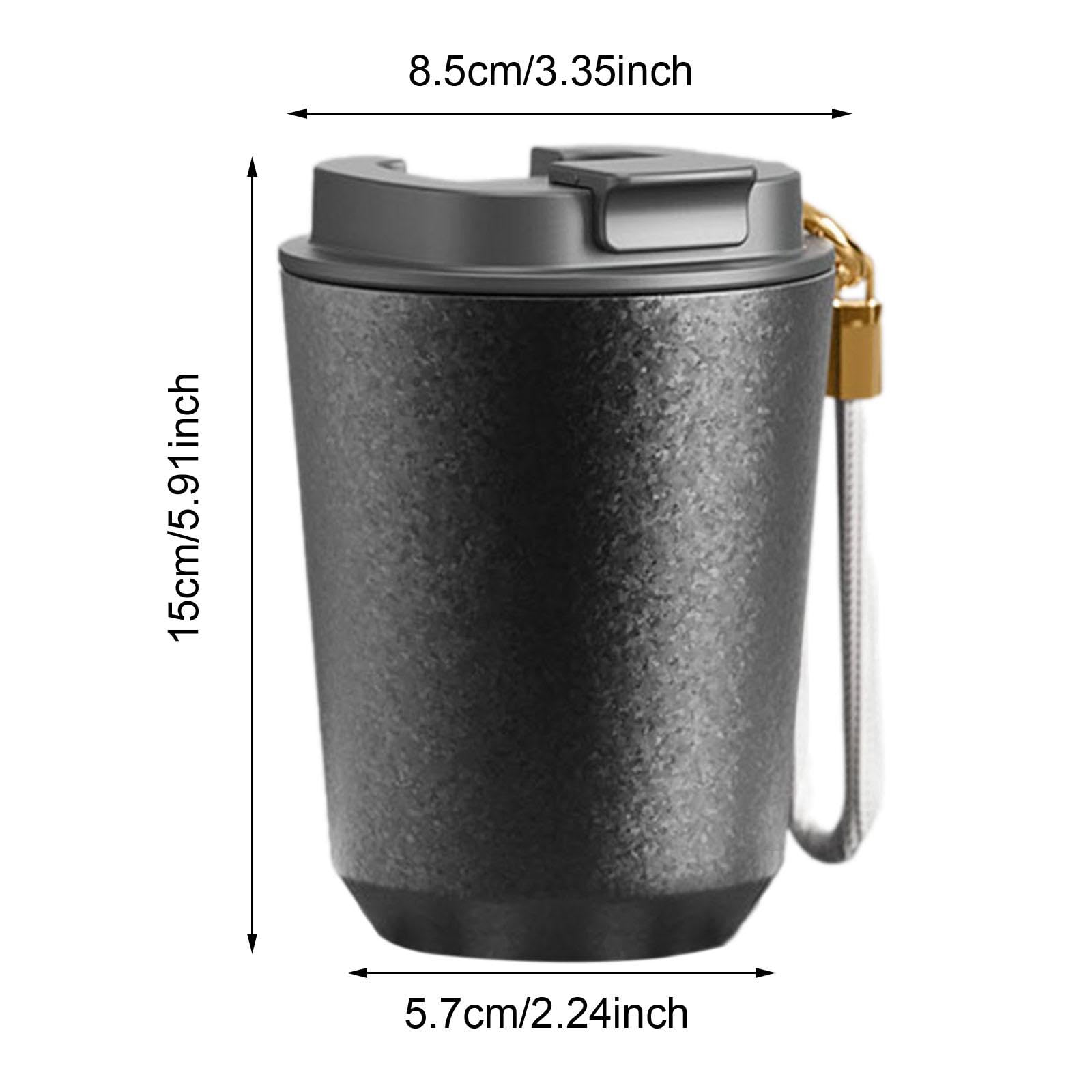 Generic Tasse Isotherme Café Mug Tumbler Gourde Réutilisable En Titane avec Lanière Solide et Couvercle Étanche Conçue pour Aventures Extérieures Maison Voyag, 380 Ml