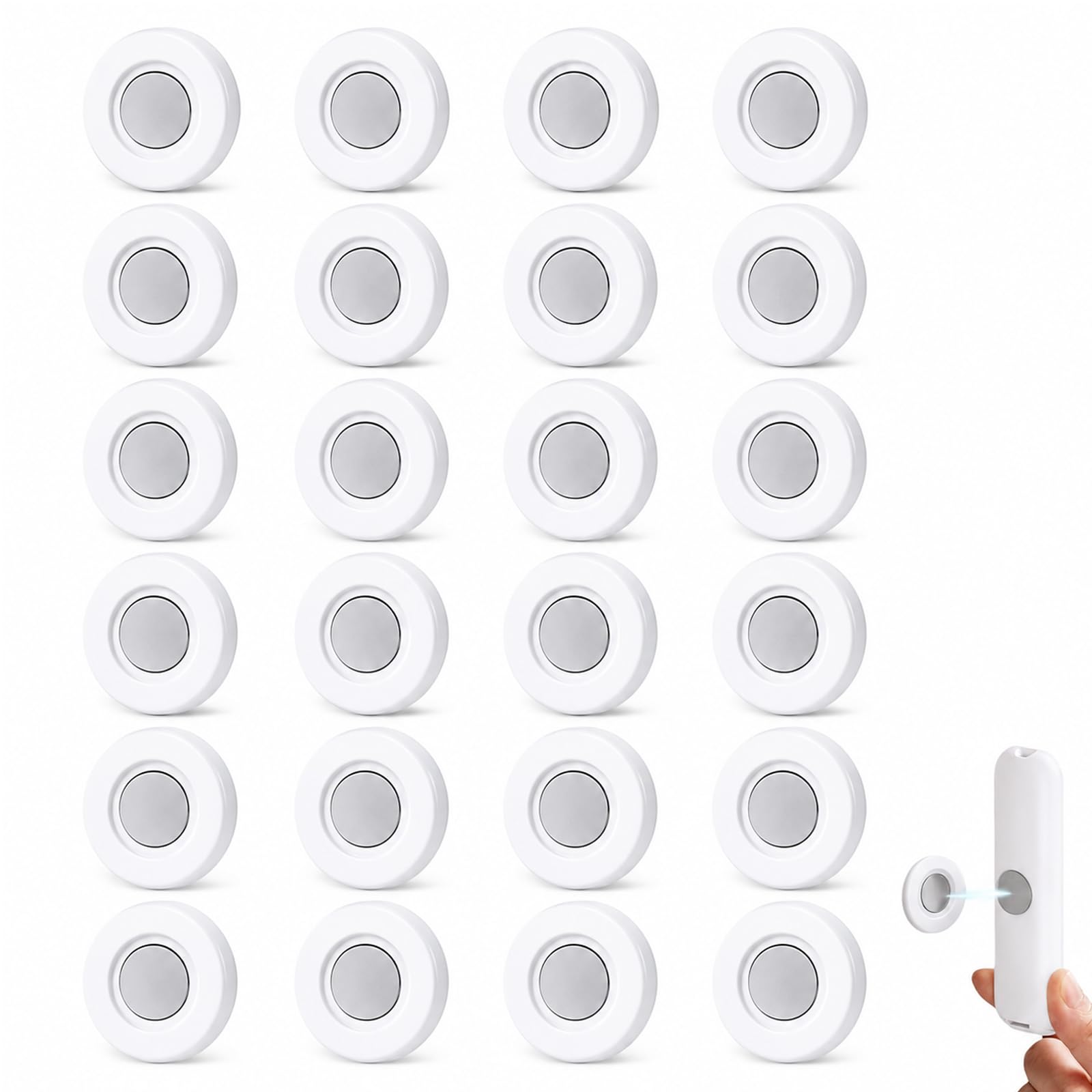 24 PCS Remote Holder Set, Remote Control Holder, TV Remote Holder (White)