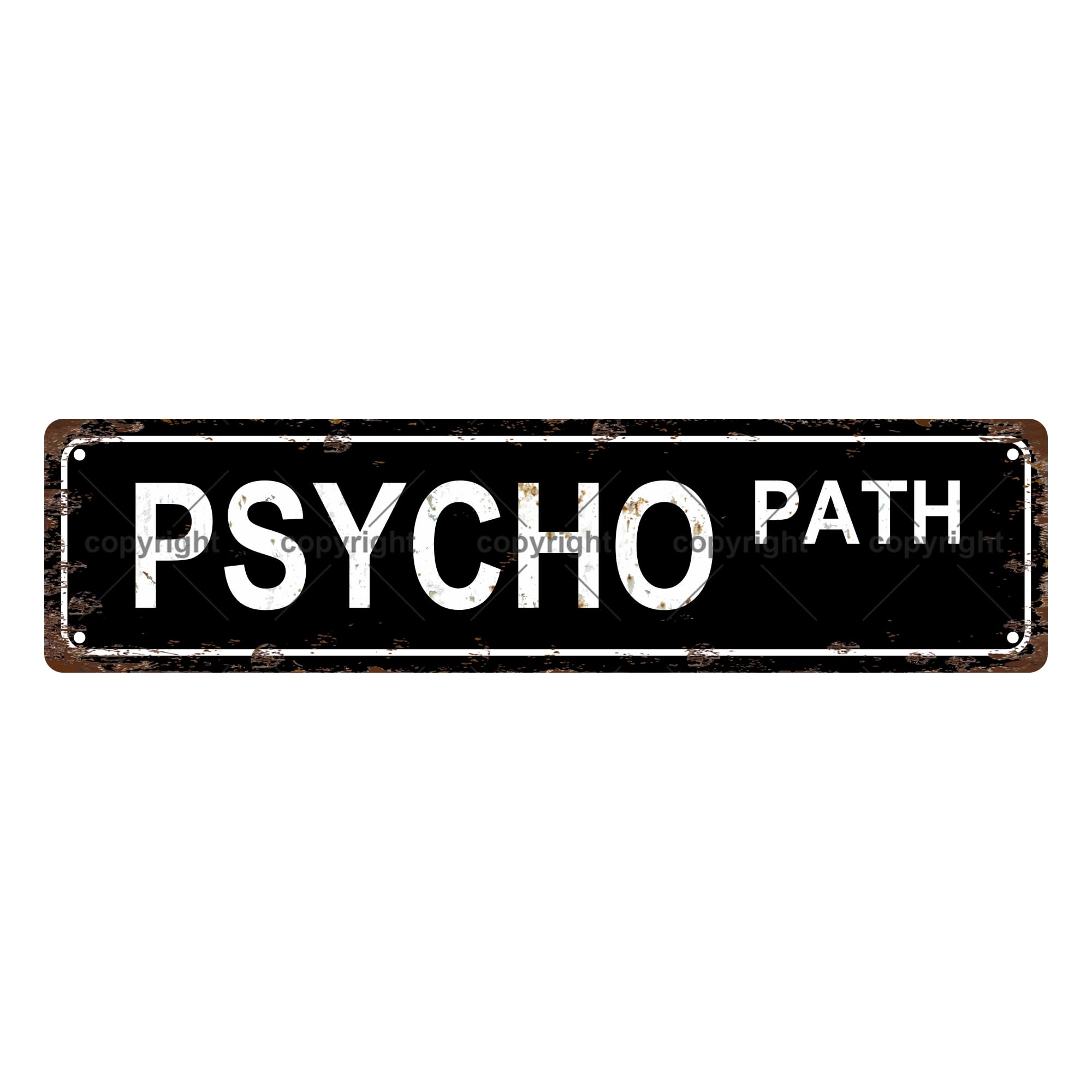 Psycho Path Mental State Metal Tin Street Sign Bar Cafe Garage Cave Home Room Wall Bathroom Farmhouse Garden Porch Patio Decor,4x16 Inch