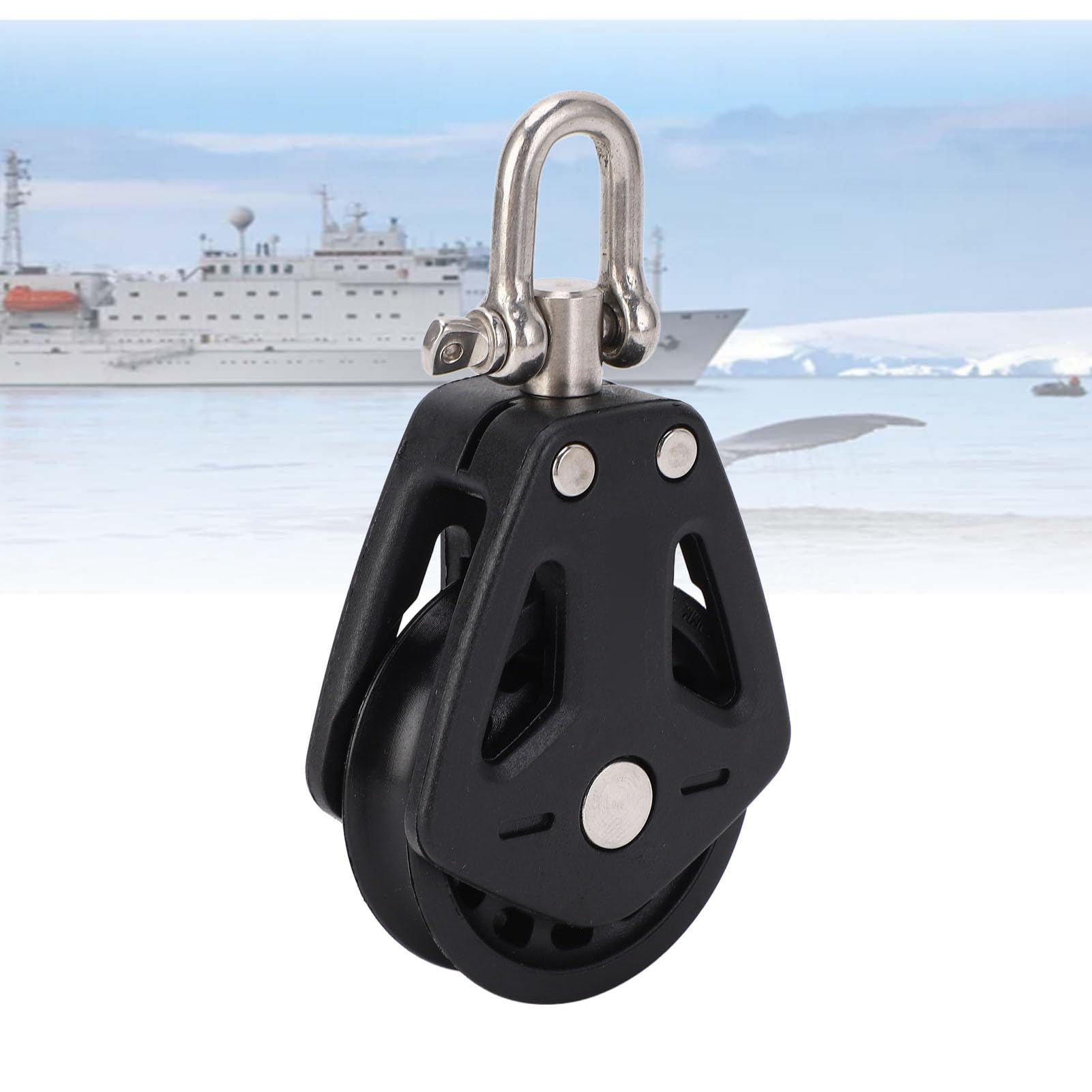 Polea Marina, Alta Capacidad de Carga, Polea de Corredor, Nylon y Acero Inoxidable para Barcos, Veleros, Yates y Actividades Náuticas