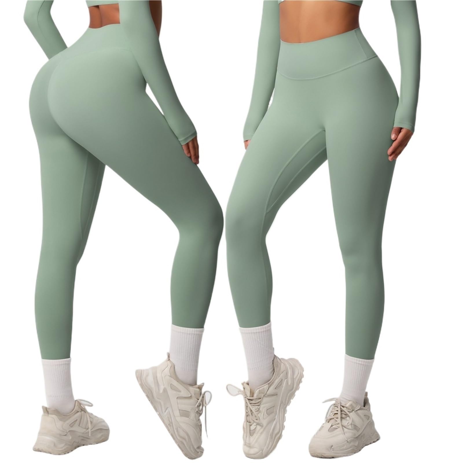 Leggings da yoga in nylon tinta unita da donna Palestra Tummy Tucking Hip Lifting Asciugatura rapida Esercizio Pantaloni Running Fitness Pantaloni