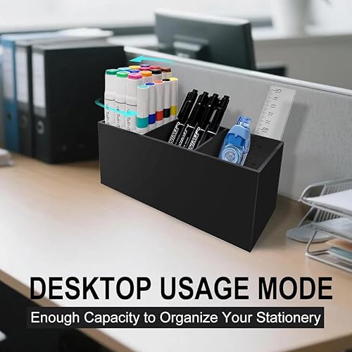 Miniatura 3 de Soporte acrílico para bolígrafos y cubiertos, taza de brochas de maquillaje, organizador de almacenamiento de escritorio o pared, perfecto para