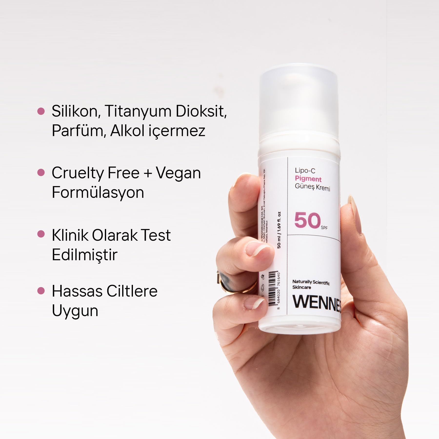 Lipo-C Pigment Güneş Kremi SPF50+ | Leke Karşıtı, Cilt Tonu Eşitleyici Yüksek Koruma, B5 + Çörek Otu Luna22