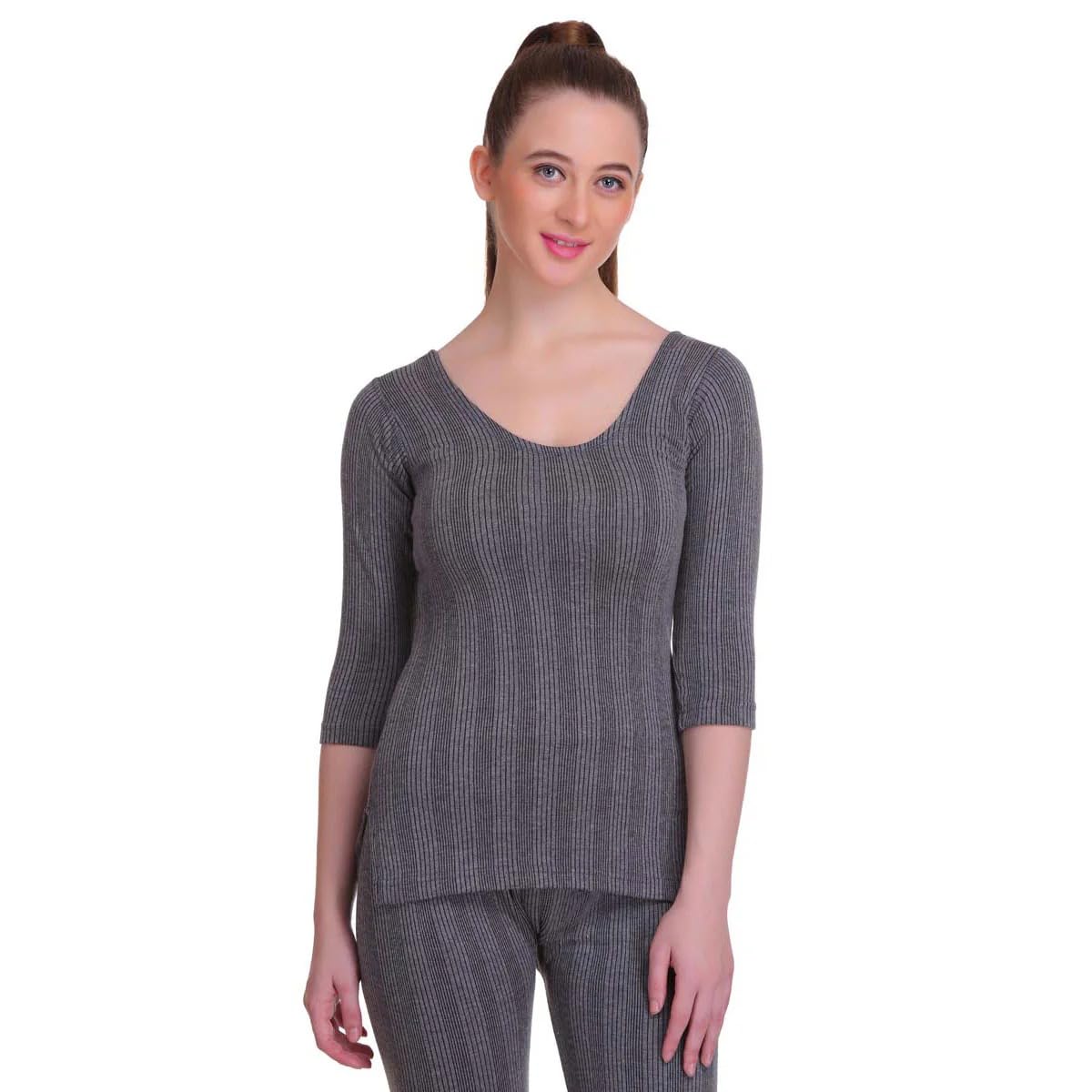 mahi fashion Women Thermal Top Winter Wear 3/4 Sleeves Black Pack of 1-picture-51