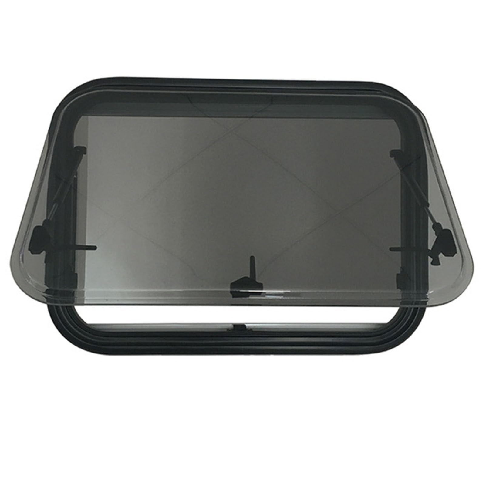 RV Caravan Window, Camper Trailer External Push Window, Vent Hatch Hinged Push Out Window with Aluminum Alloy Rounded Acrylic Insulating Glass,75 * 45cm
