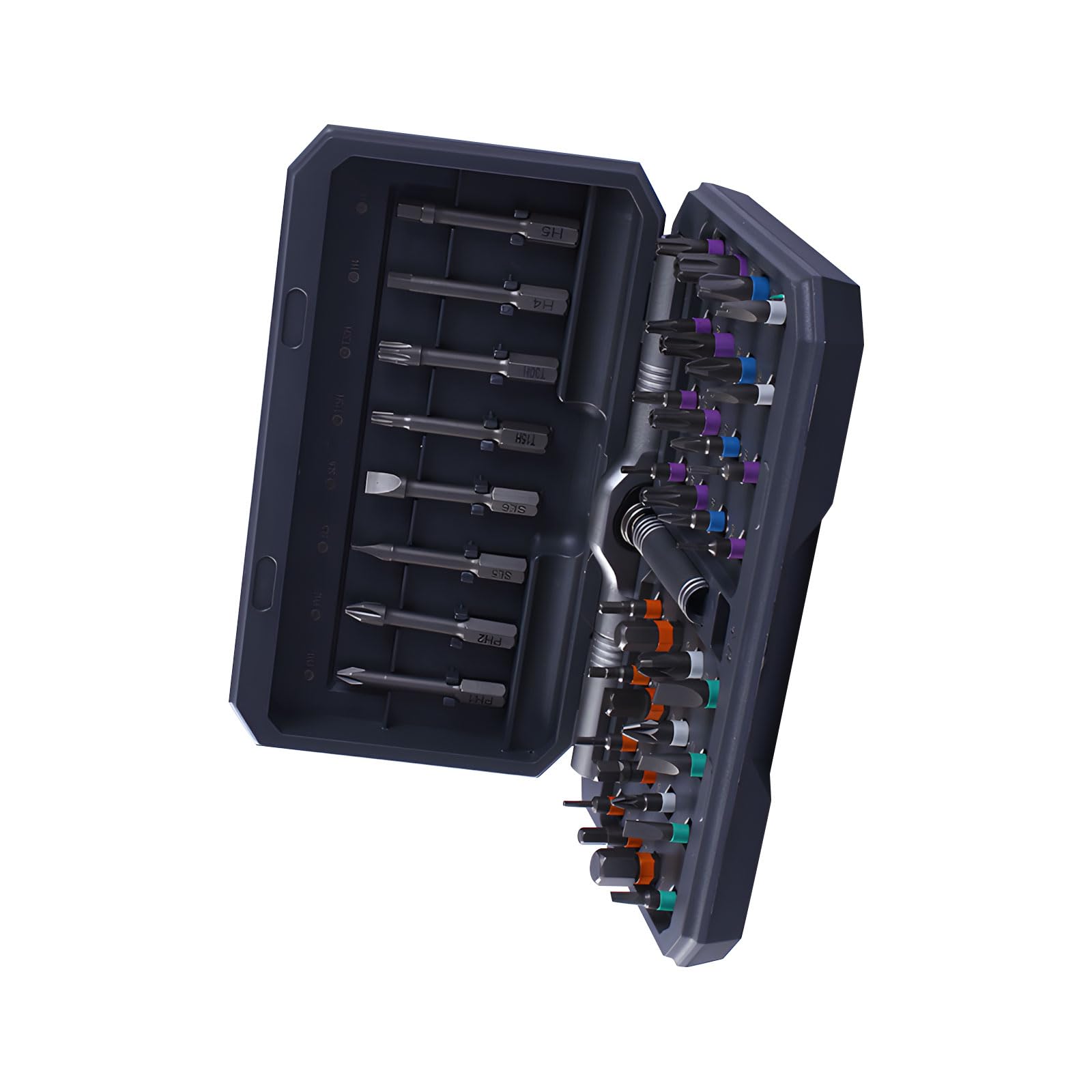 Nvoqilin Grey Complete 42 Piece Screwdriver Group With Storage And Ergonomic Grip For Easy Electronic Device Repair Ergonomic T Handle Screwdriver
