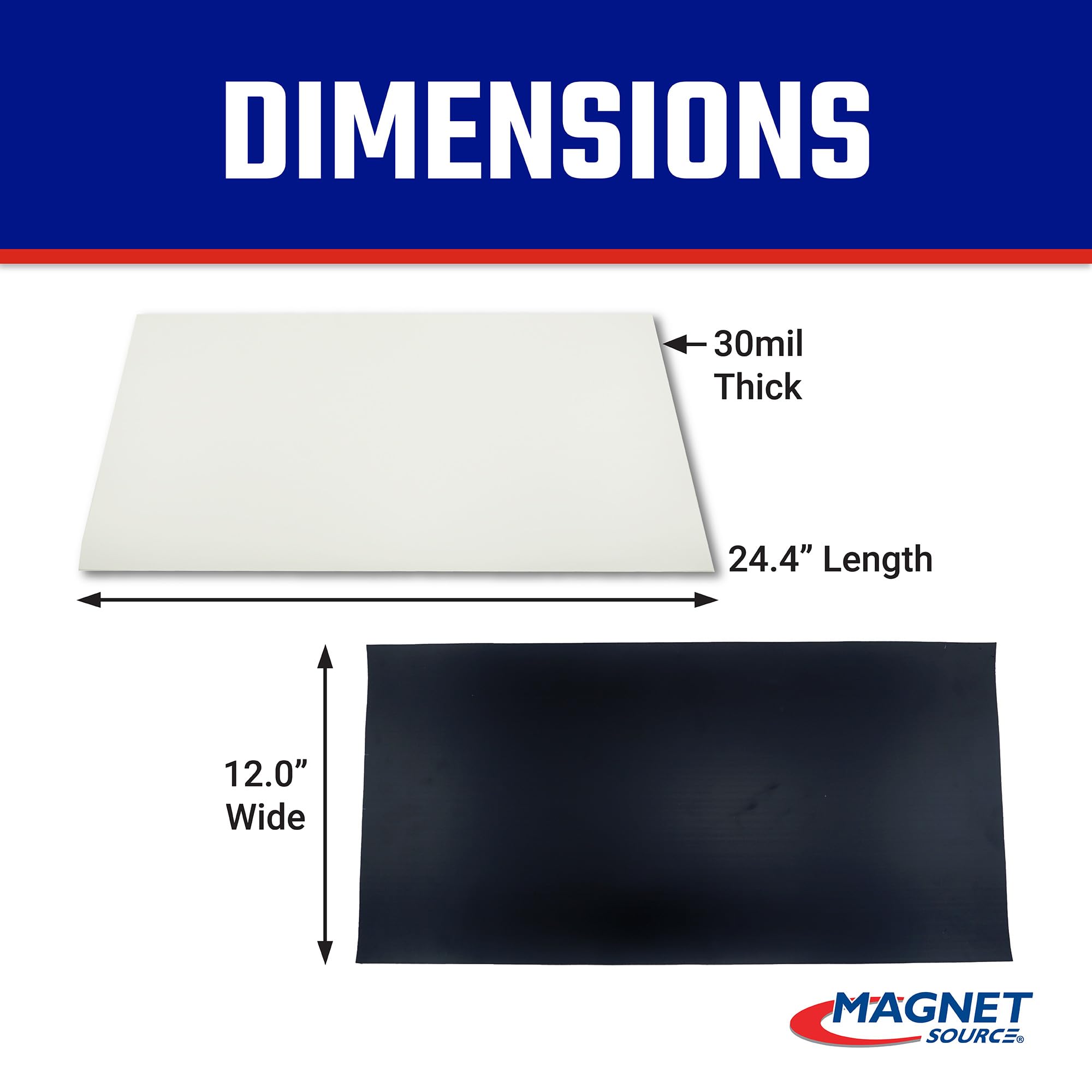 Master Magnetics Flexible Magnet Sheet with Adhesive - 12" Wide, 24" Long, 08504 — Amazon image 3