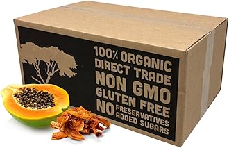 Mavuno Harvest Papaya Dried Fruit Snacks | Organic Dried Papaya Slices | Gluten Free Healthy Snacks for Kids and Adults | No Sugar Added, Vegan, Non GMO, Direct Trade | Bulk 10 Pounds