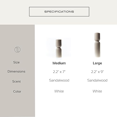 Miniatura 4 de LAWA - Vela de pilar con forma de reloj de arena  Gran pilar hecho a mano con aroma a cera de soja, elegante vela estética de burbujas, regalo de