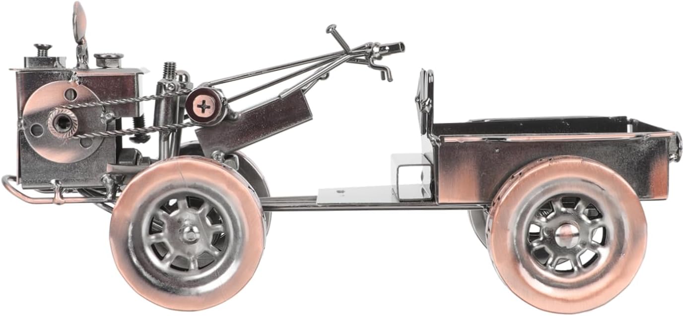 VICASKY Tractor Model Iron Decoration for Home Vintage Farmhouse Tabletop Ornament Creative Tractor Shaped Decor for Porch and Indoor Spaces Boys and Collectors
