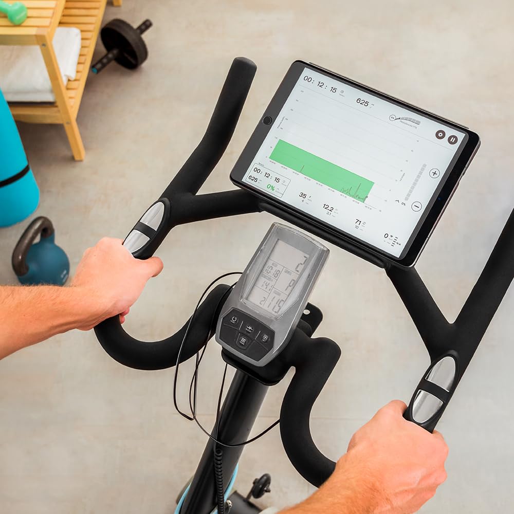 Cecotec Wewnętrzny rower treningowy z rezystancją magnetyczną i kierownicą bezwładnościową 24 kg DrumFit Indoor 24000 Magnetic Connected. APP, 8 poziomów rezystancji, regulowany ekran, siodełko i