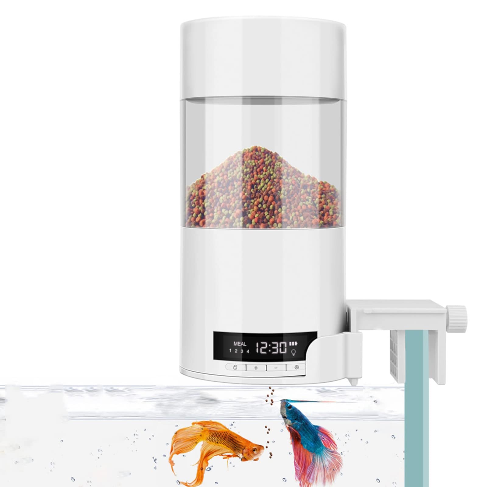 Alimentador automático de peces para acuario - Alimentador automático de peces programable fácil automático para tortuga Pecera de vacaciones de comida para peces para fines de semana, 500 ml