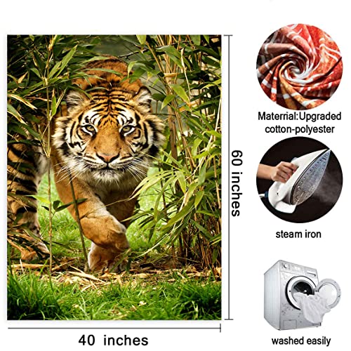 Tiger Bamboo Forest Tapestry Jungle King Animals Wall Hanging Tapestry For Bedroom Living Room Dorm Man Cave Background(40X60 Inch) #TOP1