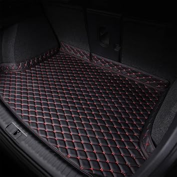 Car Trunk Mat for Mazda CX-30 2020 2021 2022 2023 2024 2025 Anti Slip Wear Resistant Trunk Protection Mat Leather Cargo Liners for All Weather Trunk Accessories,BlackRed