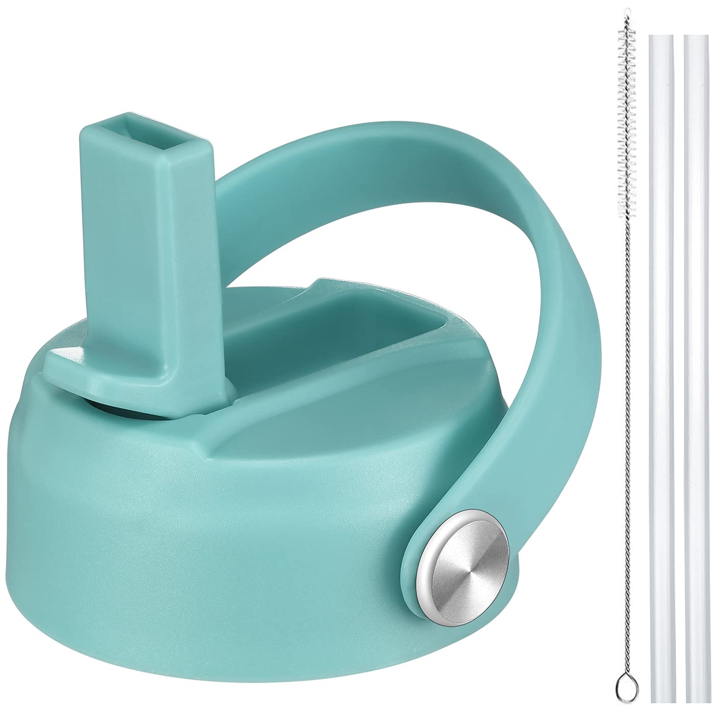 CHEETAH Replacement Straw Lid for Hydroflask Wide Mouth 12 16 18 20 32 40 64 oz,with Straws,Brush,Compatible with Other Wide Mouth Water Bottles