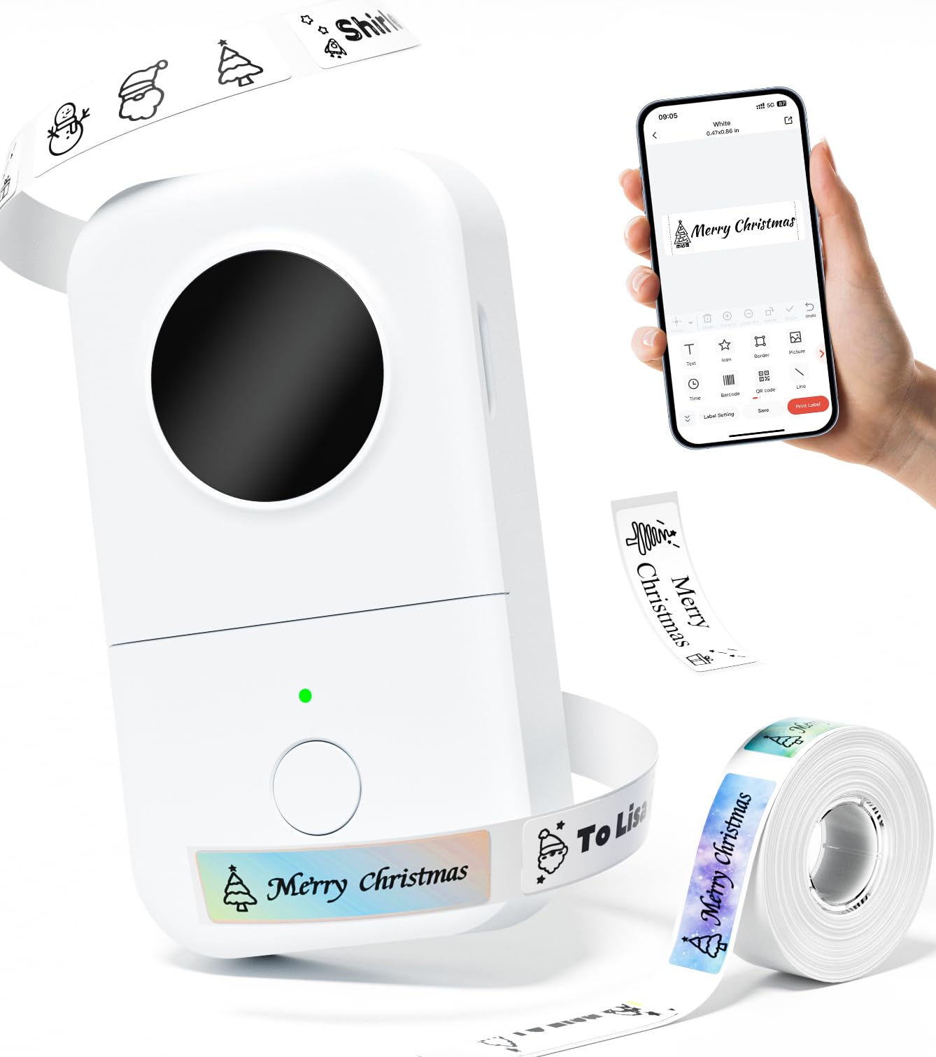 Label Maker Phomemo D30 Bluetooth Mini Portable Lable Printer, Labeler Typewriters for Office Home Organization,for Android iOS,Gift for Men,Woman,Cute School Supplies,USB Rechargeable