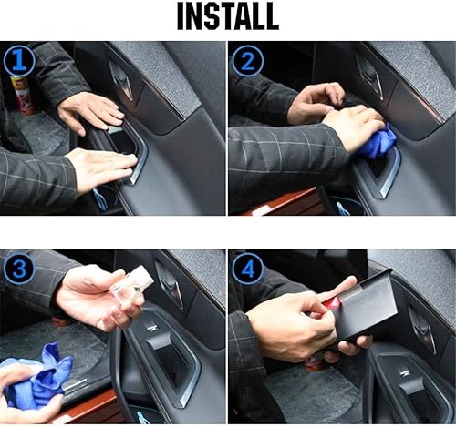 Miniatura 6 de AUTOXBERT Accesorios de coche, 1 par de manijas de puerta delantera, caja de almacenamiento secundaria, bandeja de contenedor de paleta con