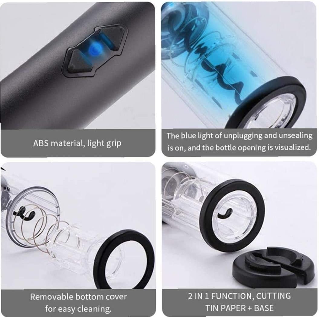 Electric Wine Bottle Openers Set，Battery Powered Motorized Operated Cordless Automatic Corkscrew Opener，Portable