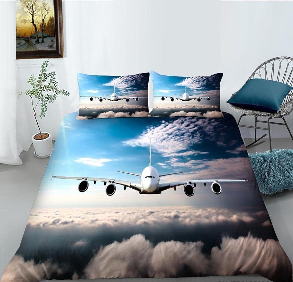 Lit enfant apaisant avec la housse de couette 90x190 nuages pour des nuits douces