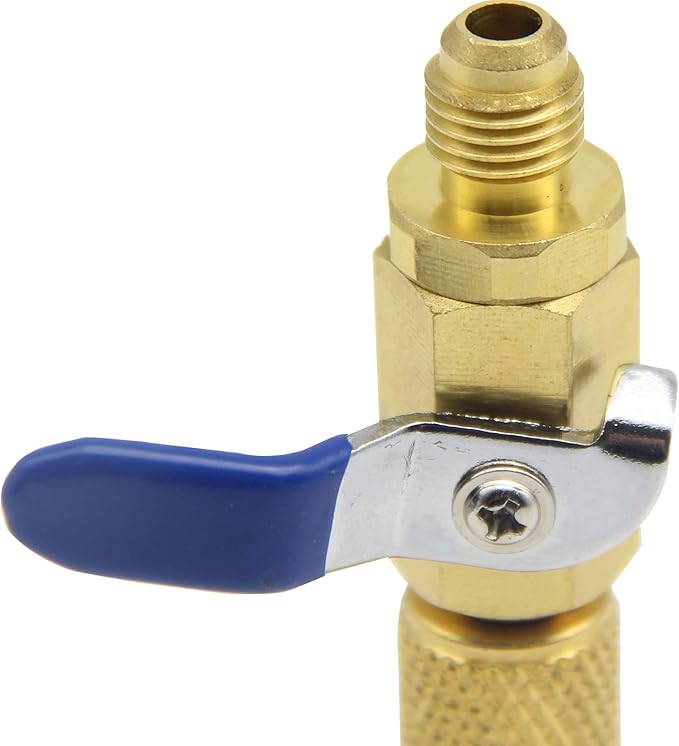 Válvula de Bola Recta de Latón 1/4" SAE para HVAC y Aire Acondicionado miniatura 4