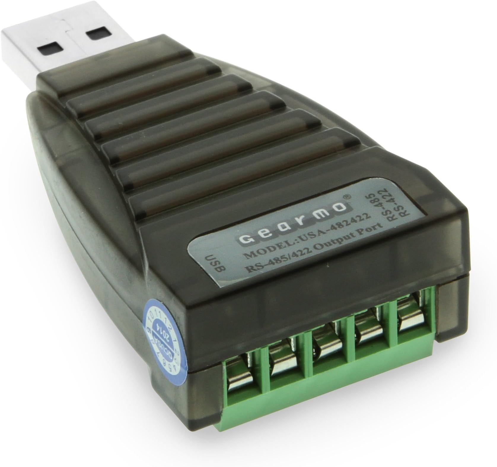 Gearmo USB to Serial RS485 Converter with LED Indicators, FTDI Chipset, Terminal Connectors, ESD Protection, Wide OS Support, RS422 Compatible