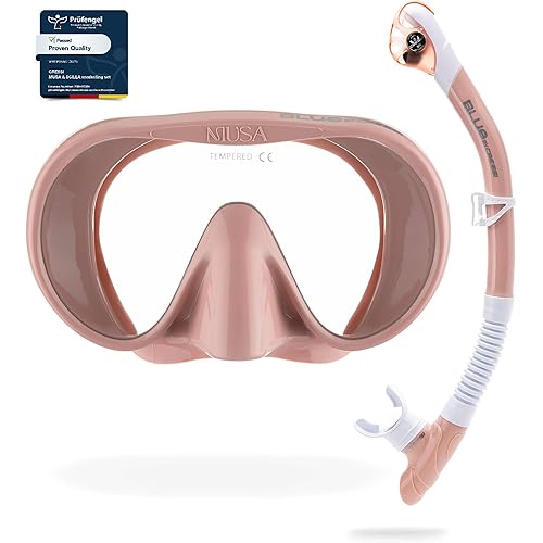 Cressi Adult Wide View Single Lens Comfortable Snorkeling Mask & Dry Snorkel - Musa & Scilla: Made in Italy