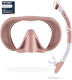 Adult Wide View Single Lens Comfortable Snorkeling Mask & Dry Snorkel - Musa & Scilla: Made in Italy