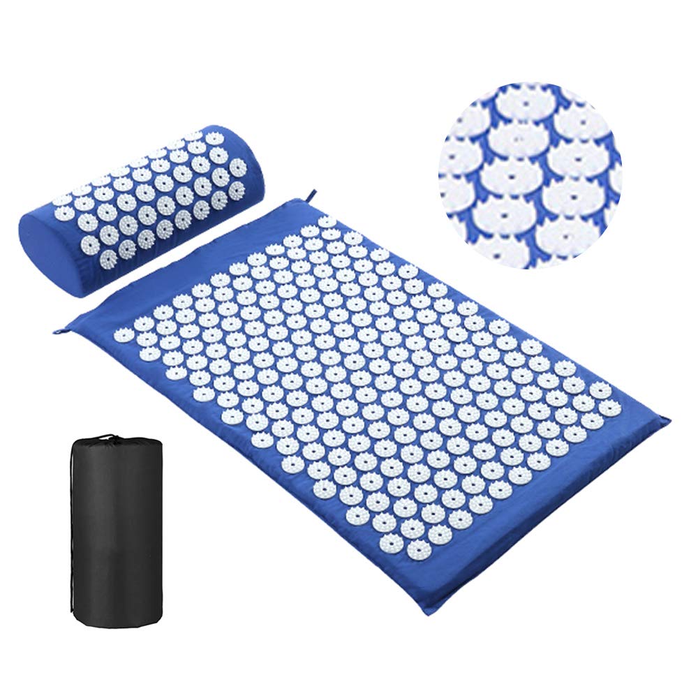 Tomshine Acupressure Mat Head Neck Back Pain Relief Foot Massage Cushion Pillow Yoga Spike Mat Acupuncture pad Needle Massager