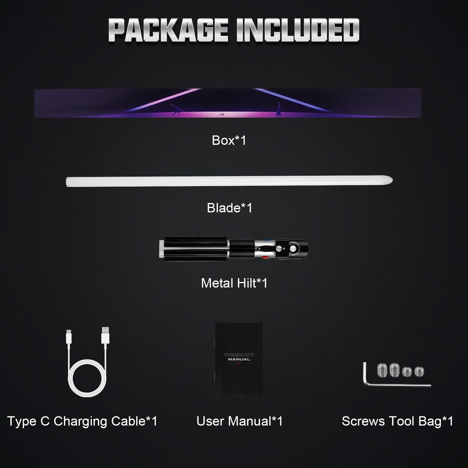 App-Steuerung Lichtschwerter Duell Lichtschwert für Erwachsene Smooth Swing RGB-Farben Veränderbar Lightsaber, Motion Control Licht Schwert mit 16 Sound-Fonts