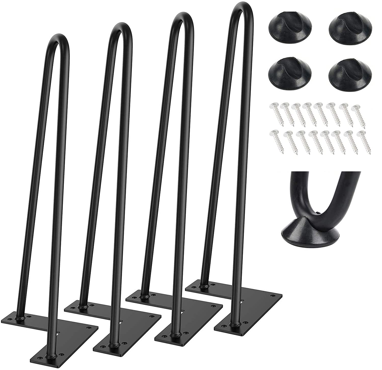 Y&Y Decor 12 inch Heavy Duty Hairpin Furniture Legs, Metal Home DIY Projects