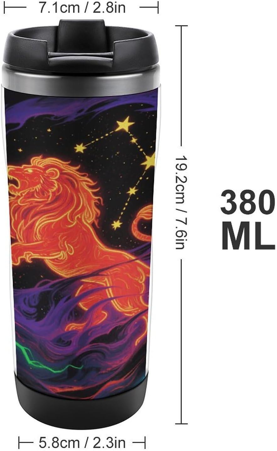 Blacklight Constellation Travel Mugs Reusable Stainless Steel Water Cup Insulated Leak Resistant Mug Double-Layer Design Coffee Cup for Home Camping Vehicles Office