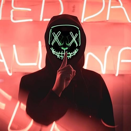 Miniatura 7 de NICEMOVIC Máscara de Halloween con luz LED para Halloween Festival Máscara LED