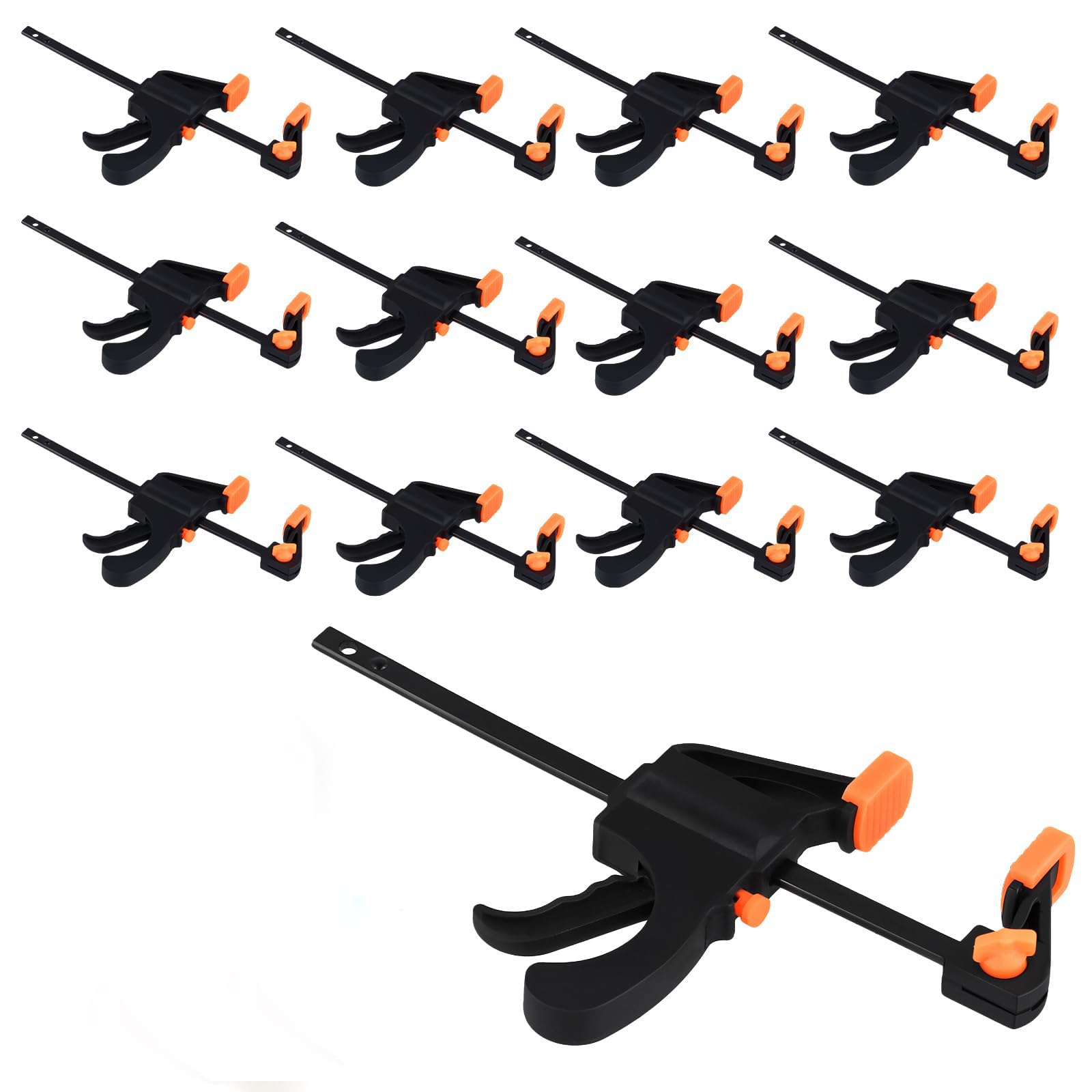 JIAYUET 12 Pack 4 Inch Quick Release Clamps, Ratchet Bar Fast Clamping Tools for Professional Woodworking and DIY Craft Projects