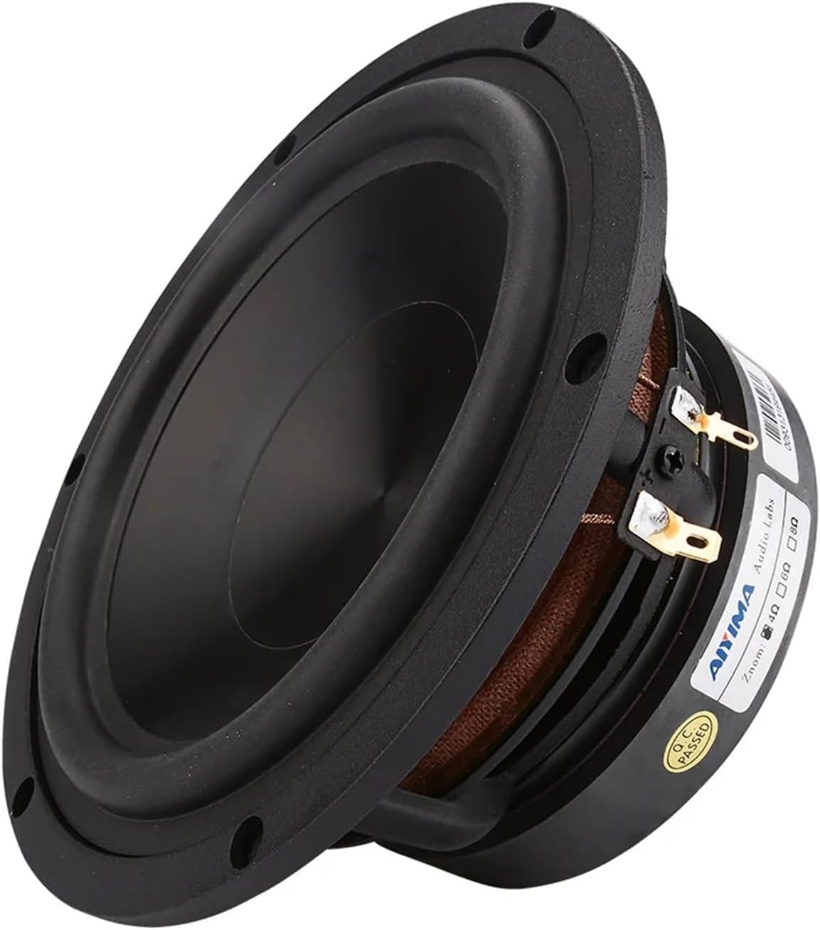 OYFUFFAER 6.5 Inch Midrange Woofers HiFi Sound Speaker 4 8 Ohm 100W Bass Aluminum Music Loudspeaker DIY Speakers for Bookshelf(Orange 4 Ohm Speaker)