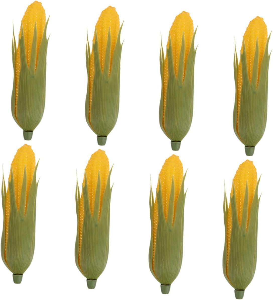 Zerodeko 8pcs Artificial Corn Decor Set Realistic Fake Vegetable Props Lifelike Kitchen Simulation Corn Model for Home Party Photo Decoration