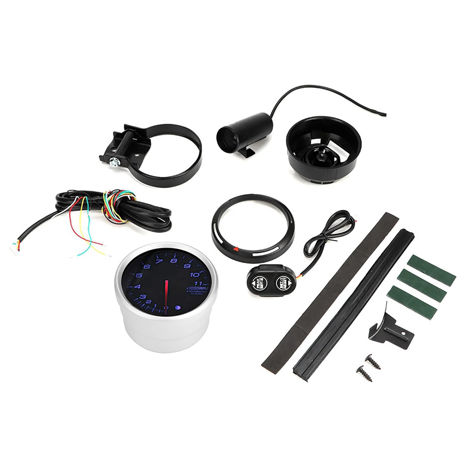 Obrotomierz HaloVerde LED 12V 11000 obr/min Wskaźnik do automatycznej modyfikacji z brzęczykiem ostrzegawczym i funkcją maksymalnej pamięci (Niebieskie światło)