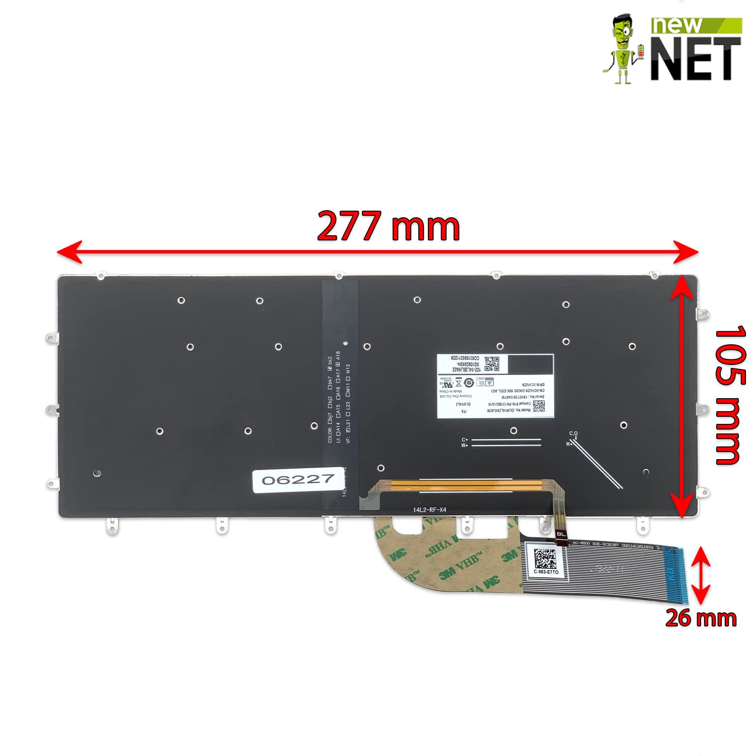 new net - Keyboards - Tastiera Italiana Compatibile con Notebook dell Precision 5520 5530 5540 5510[ Senza Frame - Retroilluminata - Layout ITA ]