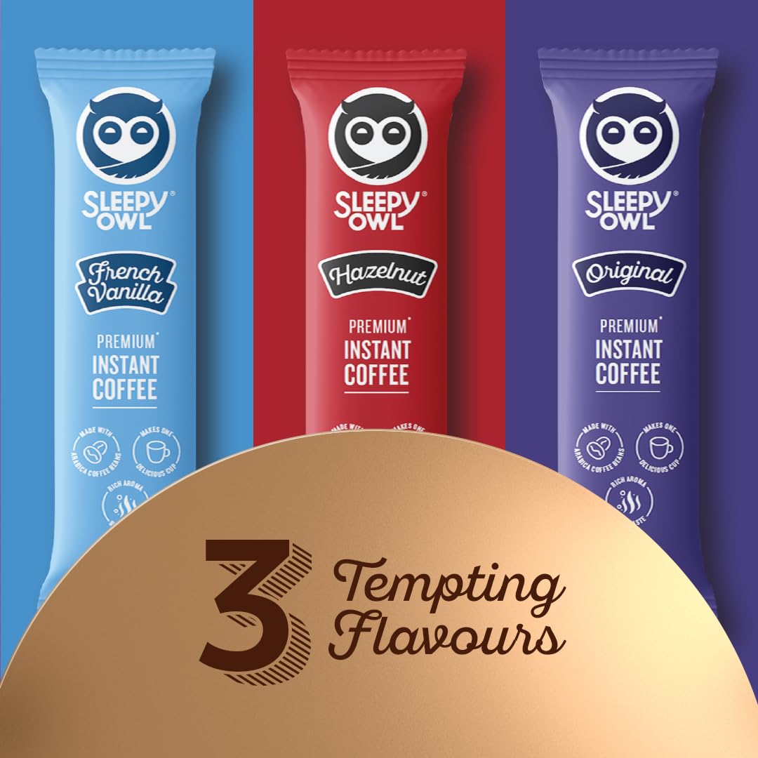 Sleepy Owl Instant Coffee Festive Gift Pack - 3 Assorted Coffee Flavours | Premium Gift For Rakhi, Birthday, Anniversary, Wedding | Gift for Women, Men | 90 Sachets for Coffee Lovers | 100% Arabica - Image 2 thumbnail