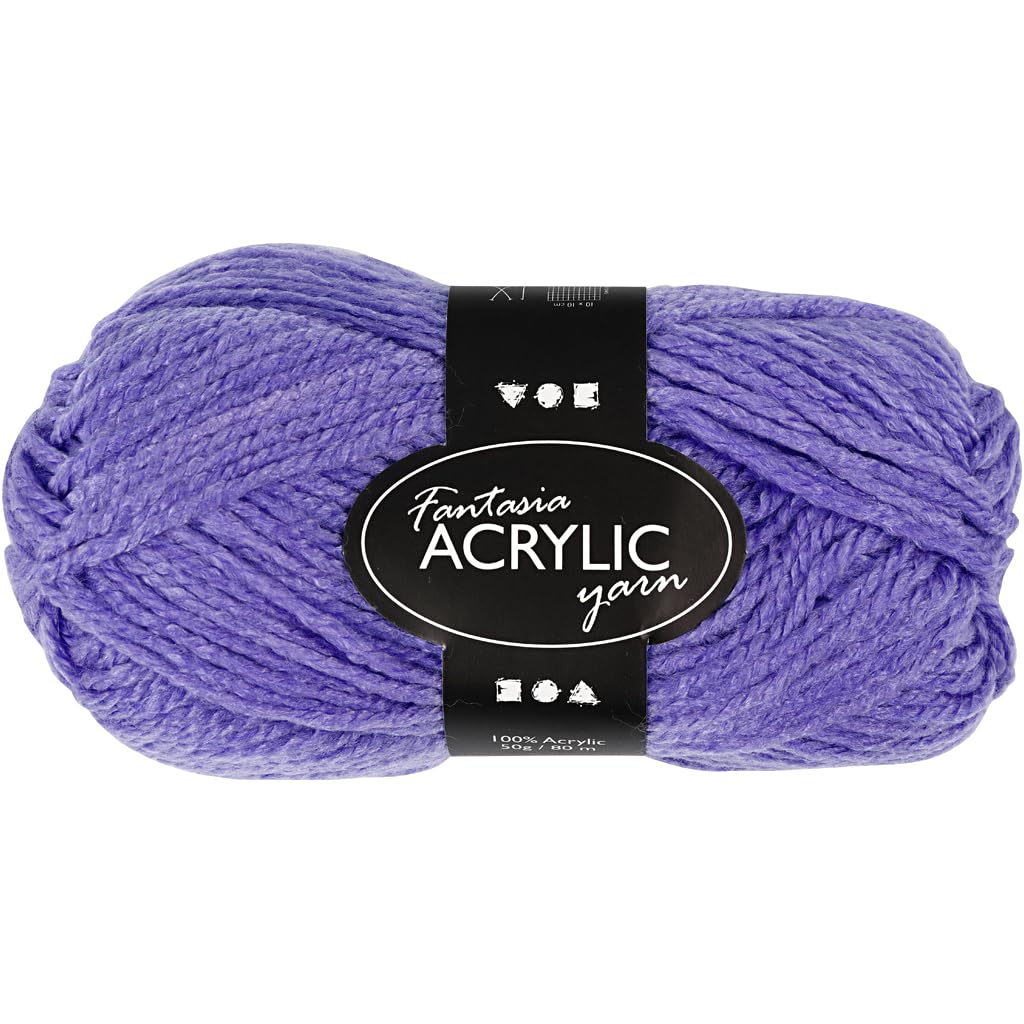 Creativ Company 50-Piece Fantasia Acrylic Yarn, Purple