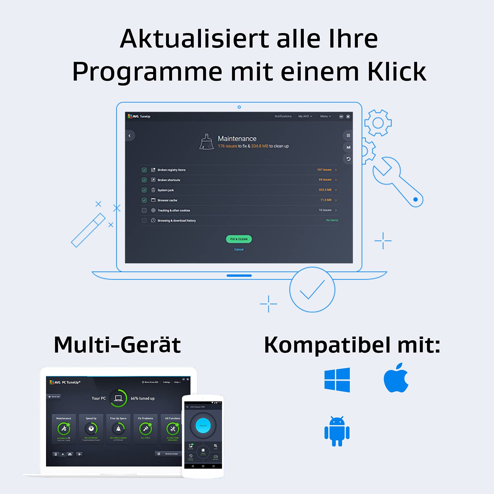 AVG TuneUp 2026| 10 Geräte | 1 Jahr | Aktivierungscode per Email