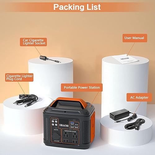 Miniatura 8 de Estación de energía portátil, 300 W 296 Wh, generador de carga rápidasalidas de CA de 110 Vpuertos de CC y linterna LED, apagón para viajes al aire