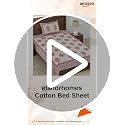 Image of elanorhomes 100% Cotton 240 TC Single Bed Sheet Set | Floral Printed Bedsheet with Pillow Cover | Soft Breathable Fabric for Bedroom | 60x90 Inches (Red Fulwari Print)