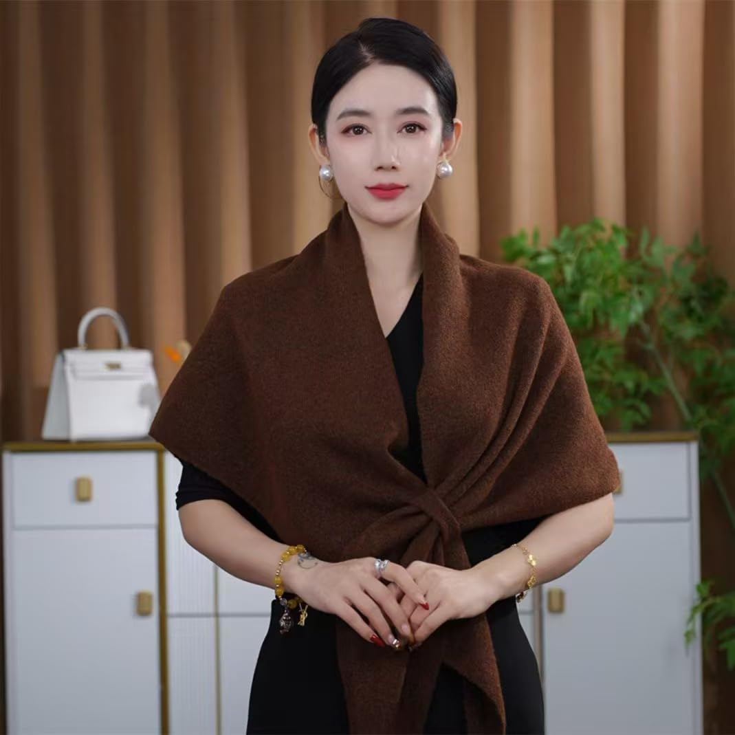 Women Pashmina Shawl Wraps Knitted Shawls and Wraps Cardigan Cape Wool Cashmere Shoulder Top Sweater Shawl Scarf - Image 3